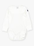 Polarn O. Pyret Baby GOTS Organic Cotton Long Sleeve Bodysuit, White