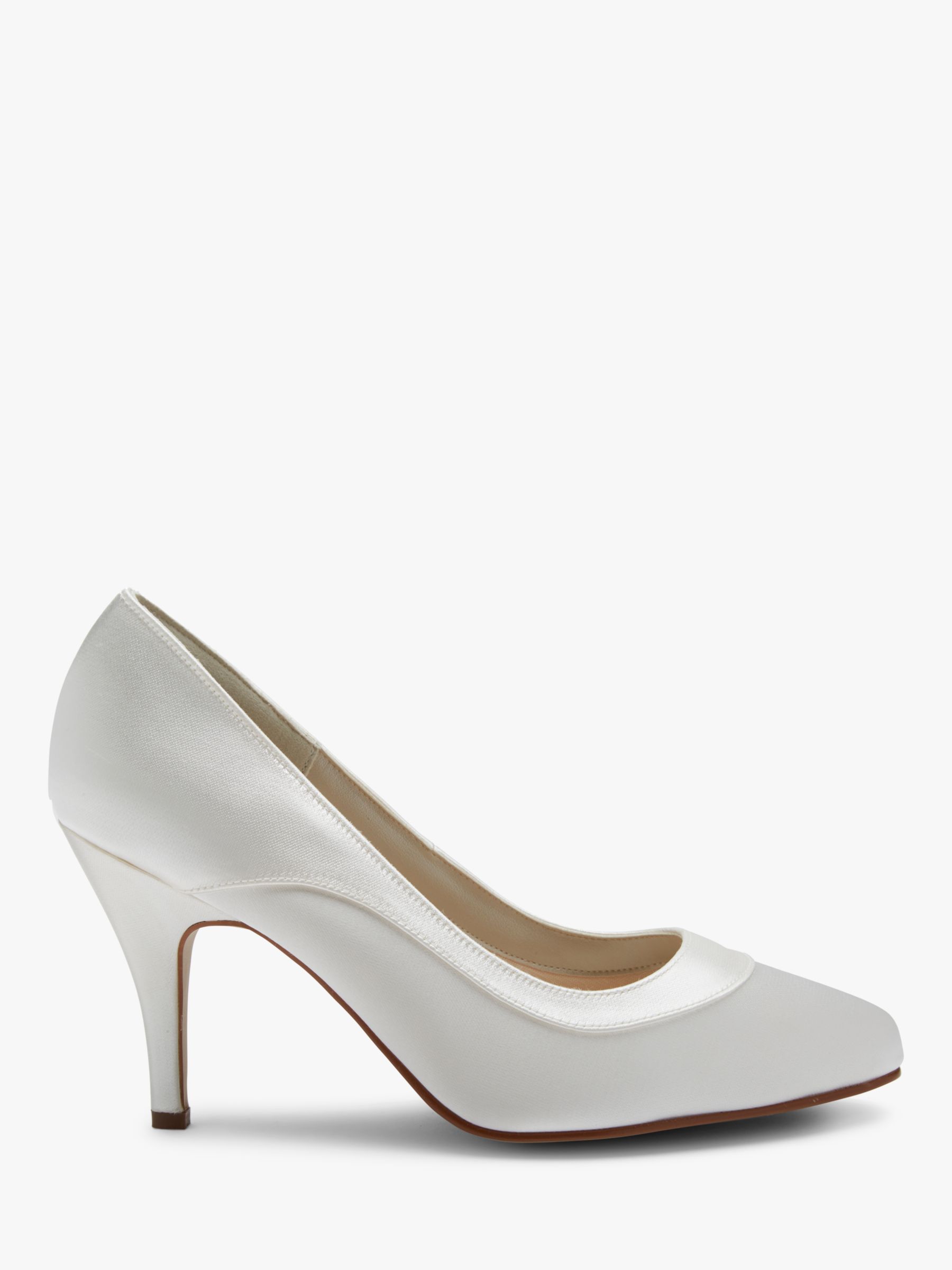 Rainbow Club Nicole Extra Wide Fit Satin Court Shoes, Ivory