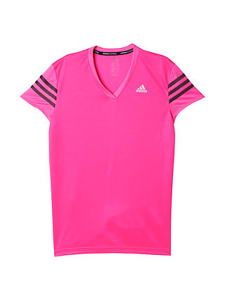 Adidas Response Short Sleeve Running T-Shirt, Pink