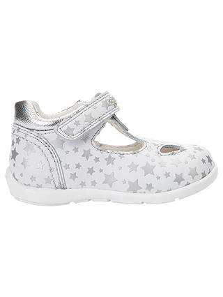 Geox Children's Kaytan Star Shoes, White/Silver