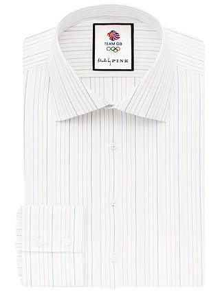 Thomas Pink Addinsell Team GB Stripe Shirt, White/Multi