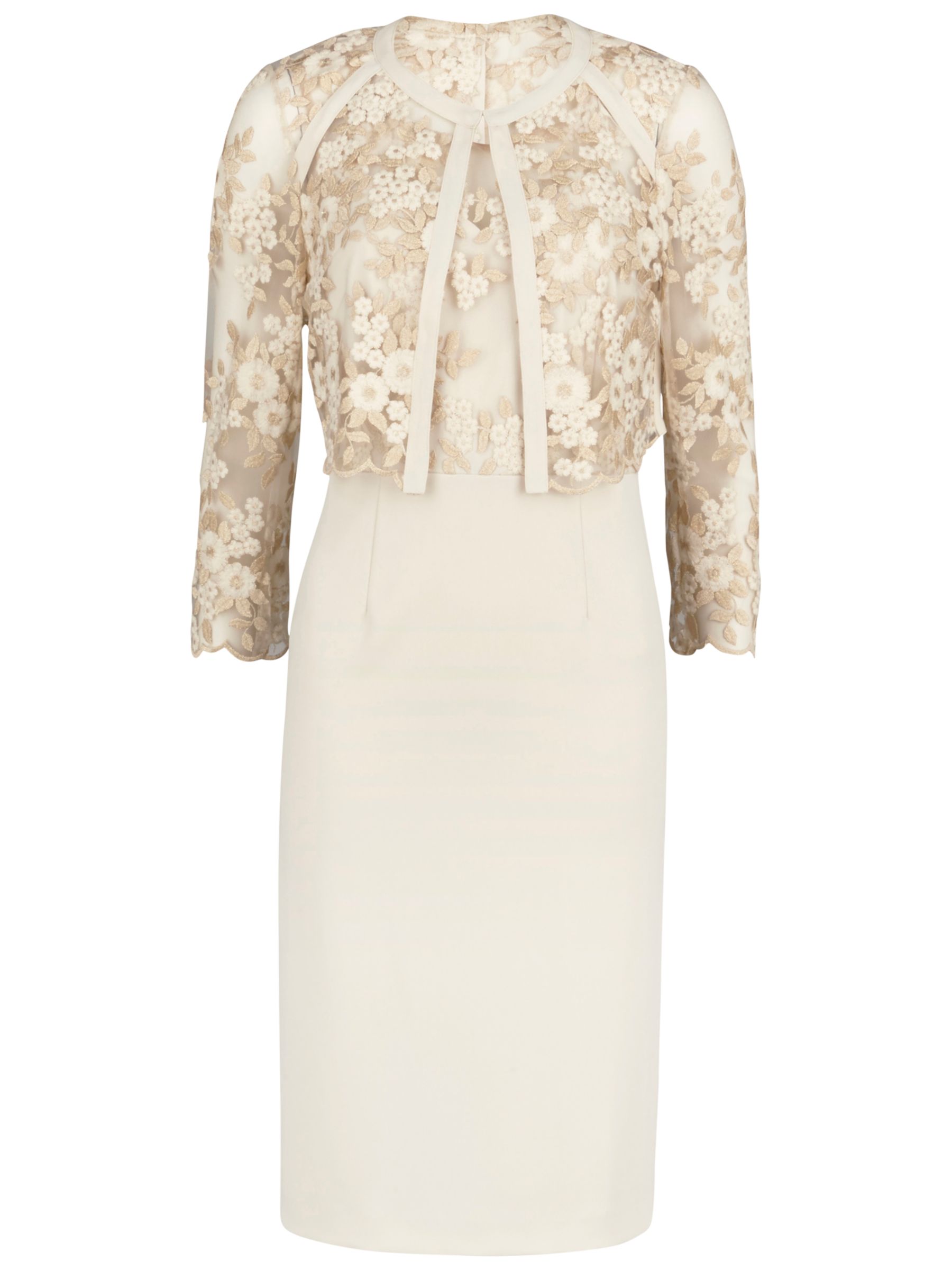 Gina Bacconi Embroidered Bodice Dress And Jacket, Gold