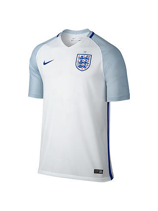 Nike England Home Stadium Football Shirt, White/Blue