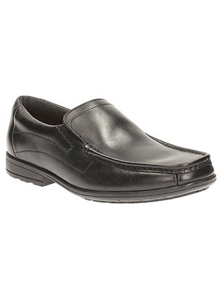 Clarks Children's Greinton Go Leather Slip-On School Shoes, Black
