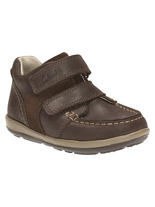 Clarks Children's Softly Doc Riptape Shoes, Brown