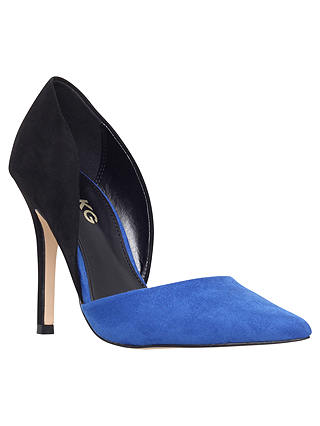 Miss KG Shannon Pointed Toe Stiletto Court Shoes, Black/Blue