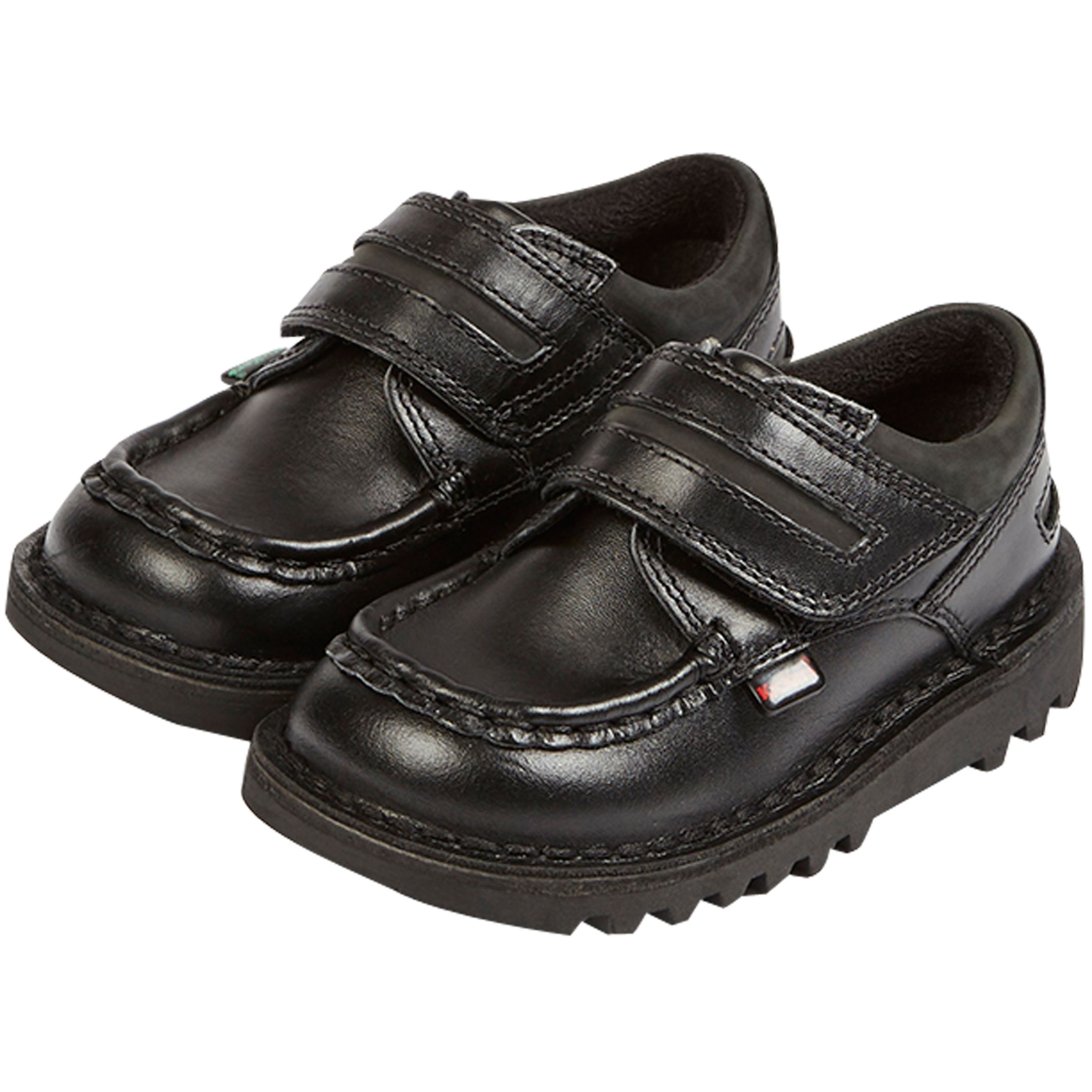 Kickers Children's Cyba Strap Leather Shoes, Black