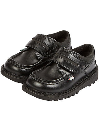 Kickers Children's Cyba Strap Leather Shoes, Black