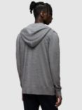 AllSaints Mode Merino Wool Zip Up Hoodie, Grey Marl