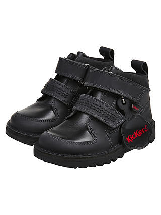 Kickers Children's Kick Stomper Boots, Black Leather