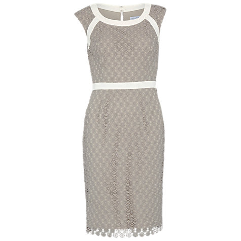 Buy Gina Bacconi Crochet Floral Guipure Dress, Summer Taupe Online at johnlewis.com