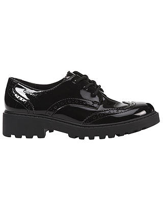 Geox Children's Casey School Shoes, Black Patent
