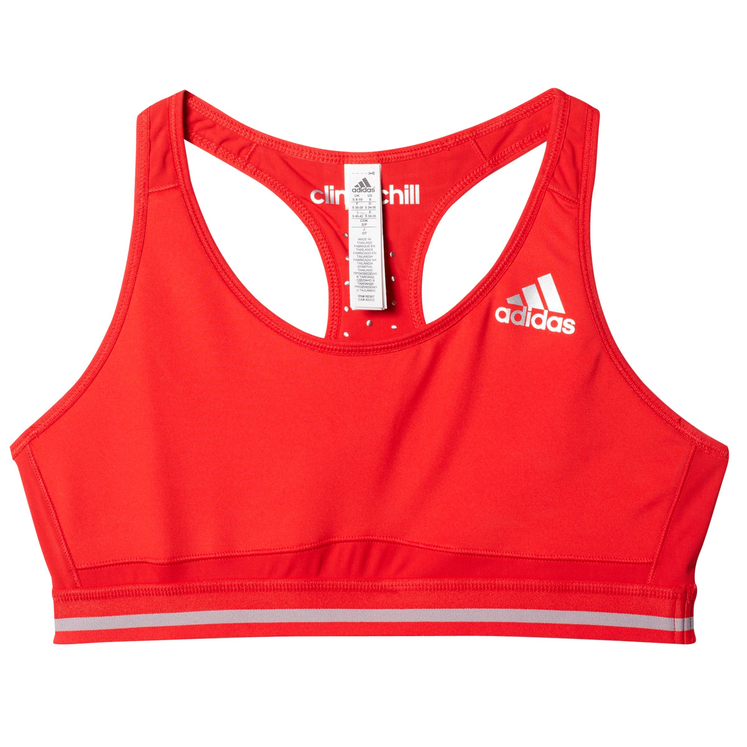 Adidas Techfit Climachill Weightlifting Sports Bra, Red
