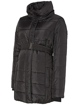 Mamalicious Quilted Padded Maternity Coat, Black
