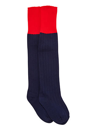 Highclare School Junior Games Socks, Navy/Red