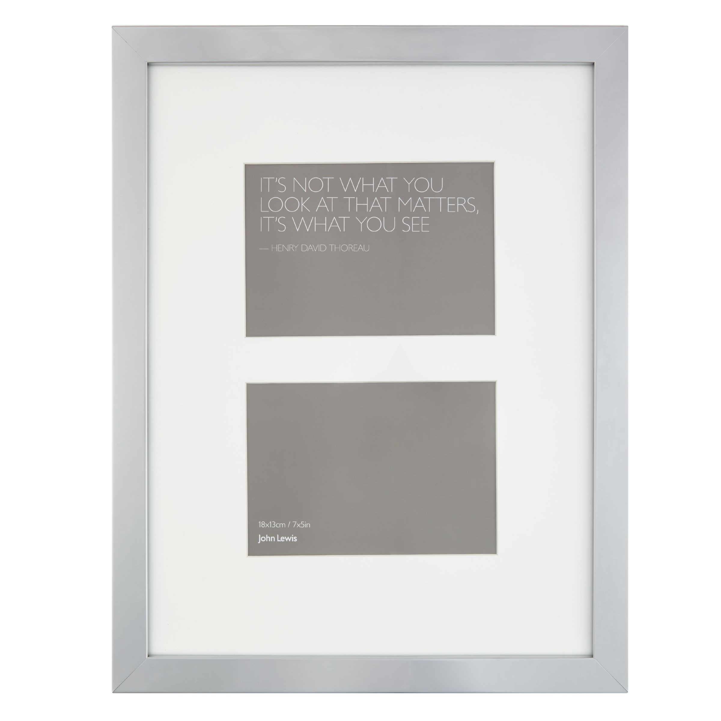 John Lewis & Partners Multi-aperture Silver Box Photo Frame, 2 Photo, 4 x 6" (10 x 15cm)