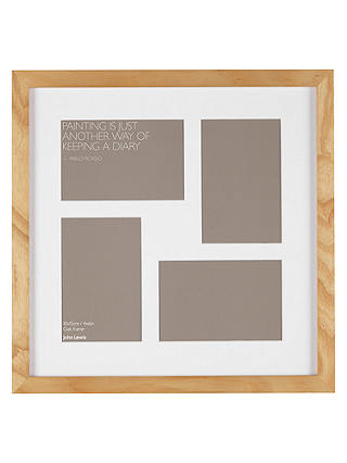 John Lewis & Partners Multi-aperture Oak Square Photo Frame, 4 Photo, 4 x 6" (10 x 15cm)