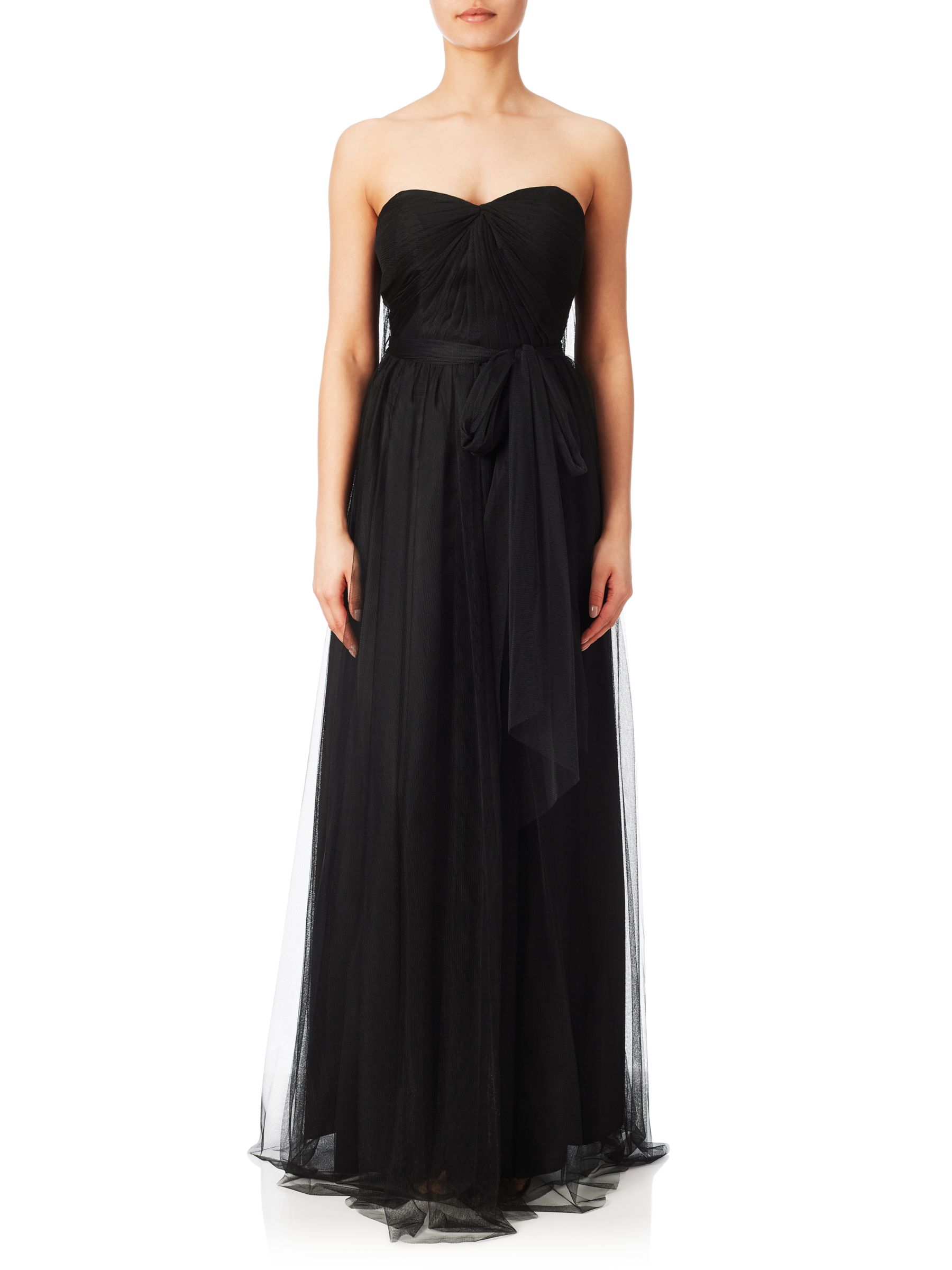 Adrianna Papell Strapless Infinity Tulle Gown, Black