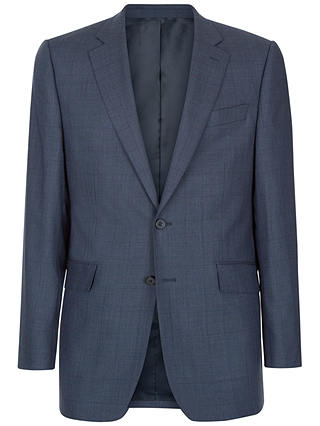 Jaeger Wool Sharkskin Windowpane Check Classic Fit Suit Jacket, Blue