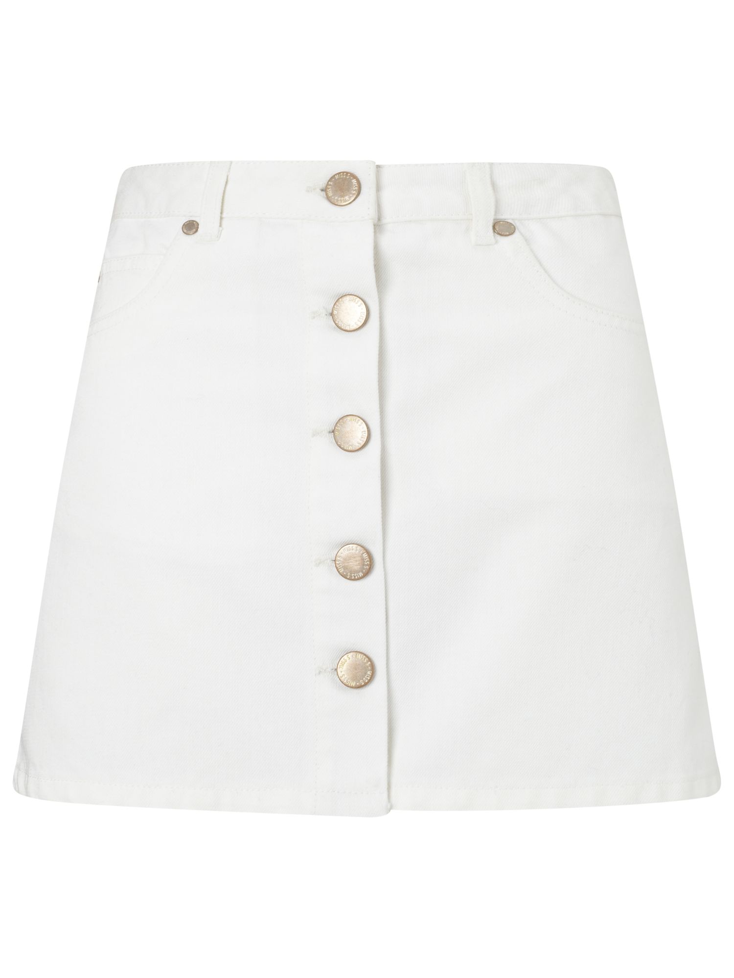 Miss Selfridge Petite Cotton A-line Mini Skirt, Ecru