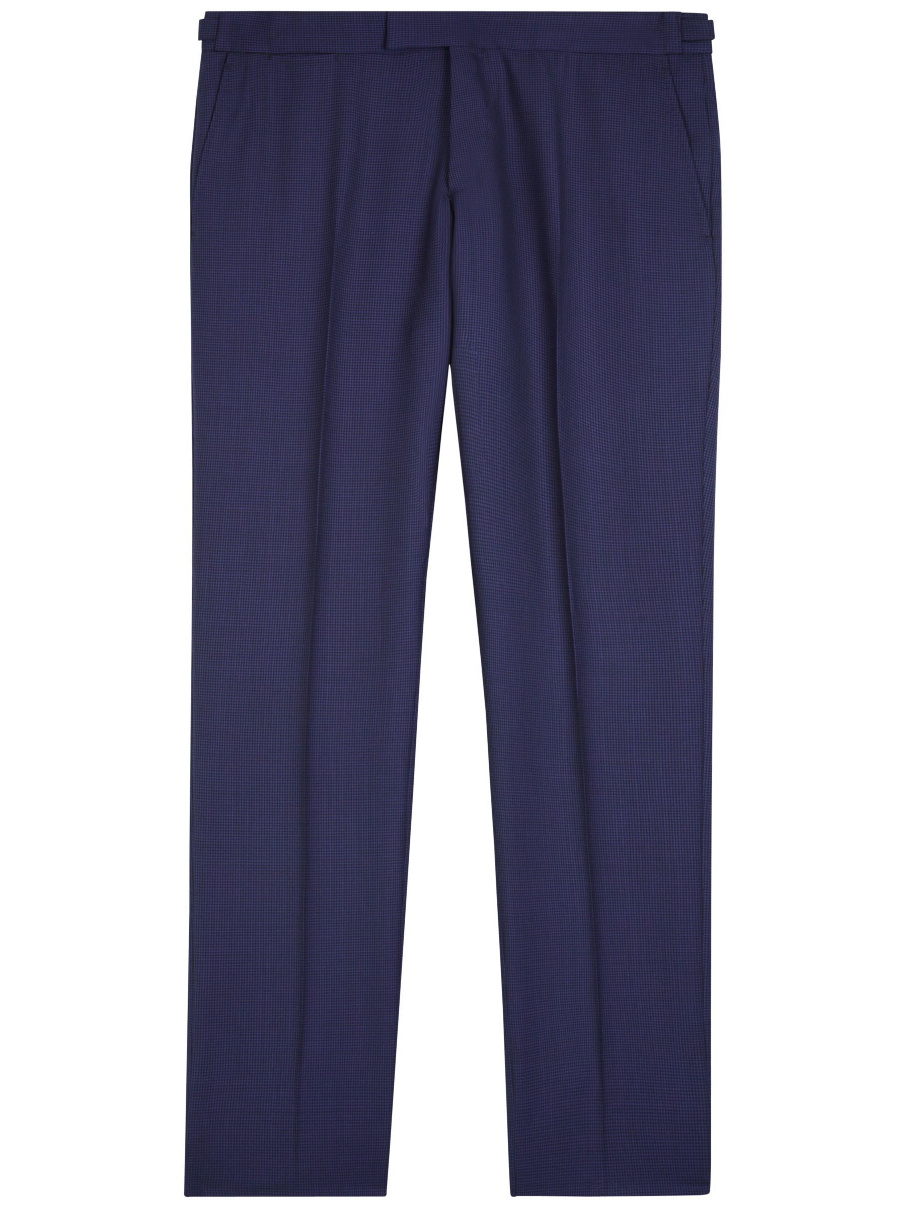 Jaeger Puppytooth Double Breasted Classic Suit Trousers, Blue