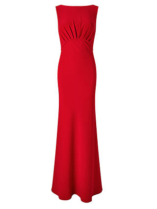 John Lewis & Partners Satin Back Crepe Dress, Red