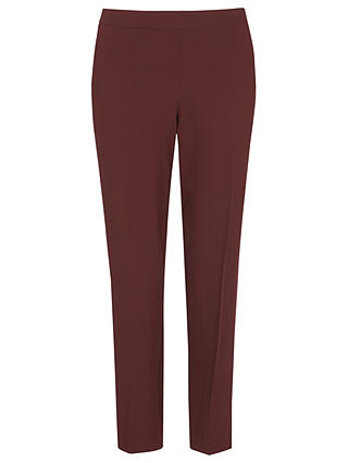 Whistles Anna Elasticated Back Trousers, Burgundy