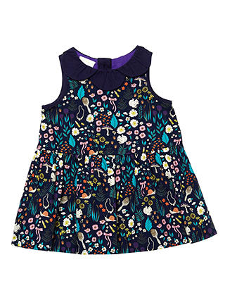 Margherita Kids Baby Floral Print Dress, Navy/Multi