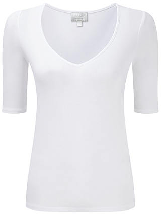 Pure Collection Janessa Soft V Neck Top, White