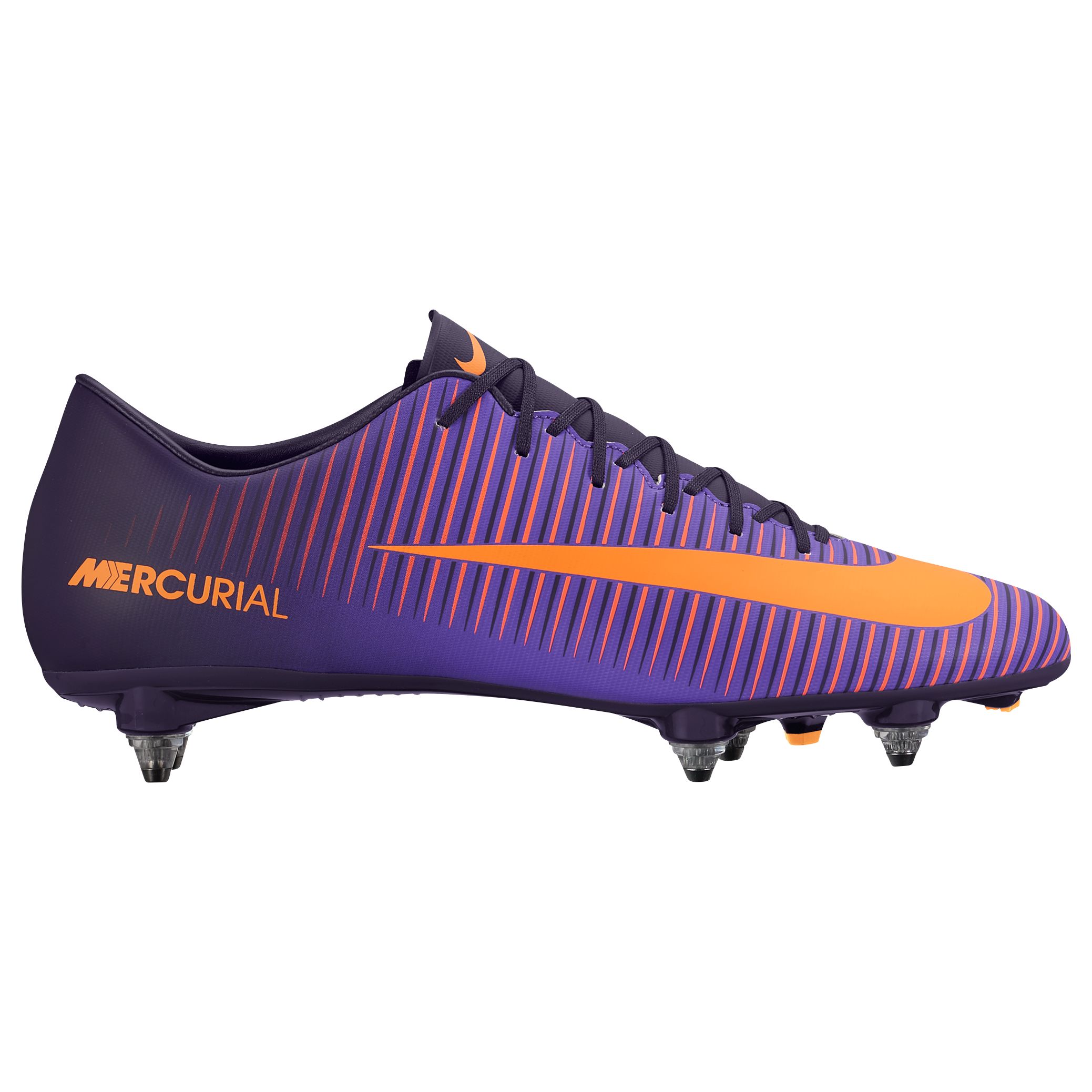 Nike Mercurial Victory VI Men's Soft Ground Football Boots, Purple Dynasty/Bright Citrus