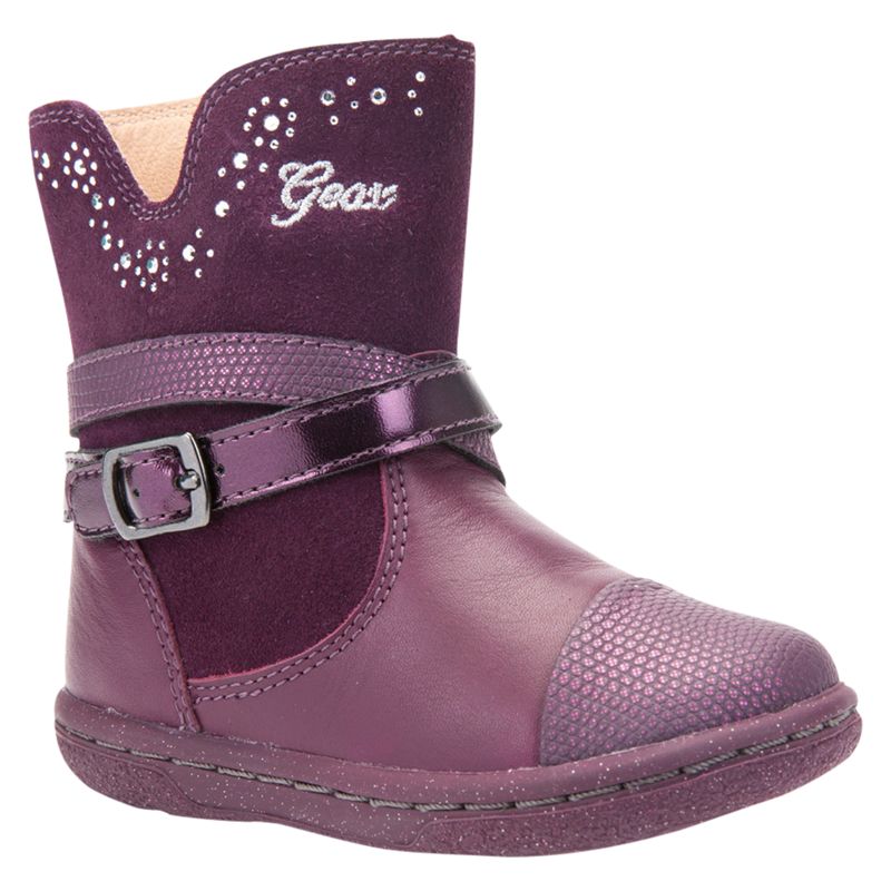 Geox Children's B Flick Suede Boots, Purple