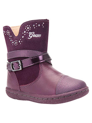 Geox Children's B Flick Suede Boots, Purple