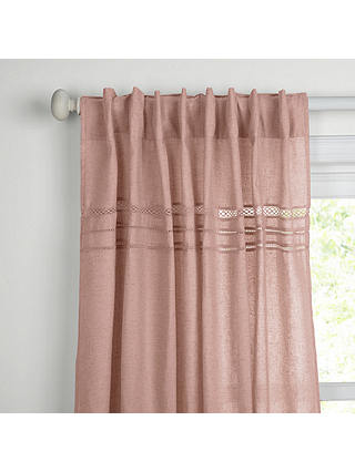 John Lewis Croft Collection Althea Stitch Unlined Hidden Tab Top Curtains