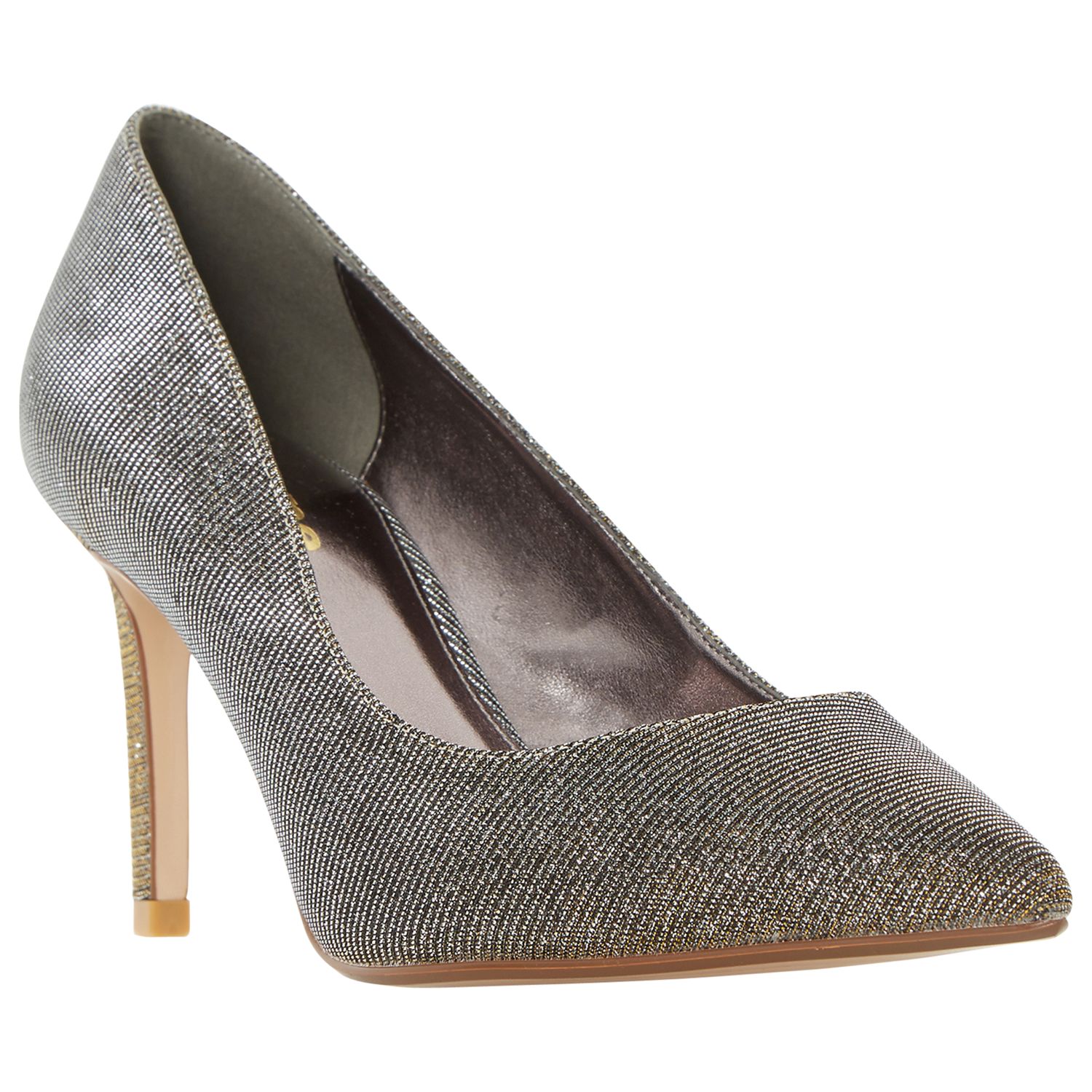Dune Wide Fit Abbigail Stiletto Heeled Court Shoes, Gold