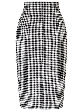 Miss Selfridge Gingham Pencil Skirt, Black