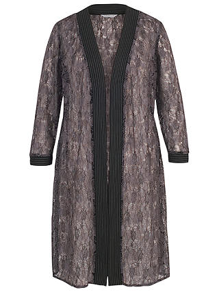 Chesca Floral Embroidered Lace Coat, Wild Heather