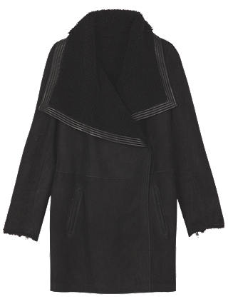 Gerard Darel Prune Sheepskin Coat, Black