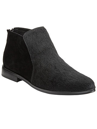 Kin Pala Pointed Toe Ankle Boots, Black Hair on Hide