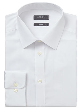 John Lewis & Partners Non Iron Twill Tailored Fit XL Sleeve Shirt, White