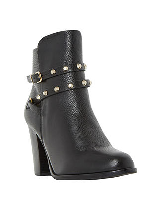 Dune Padro Studded Block Heeled Ankle Boots, Black