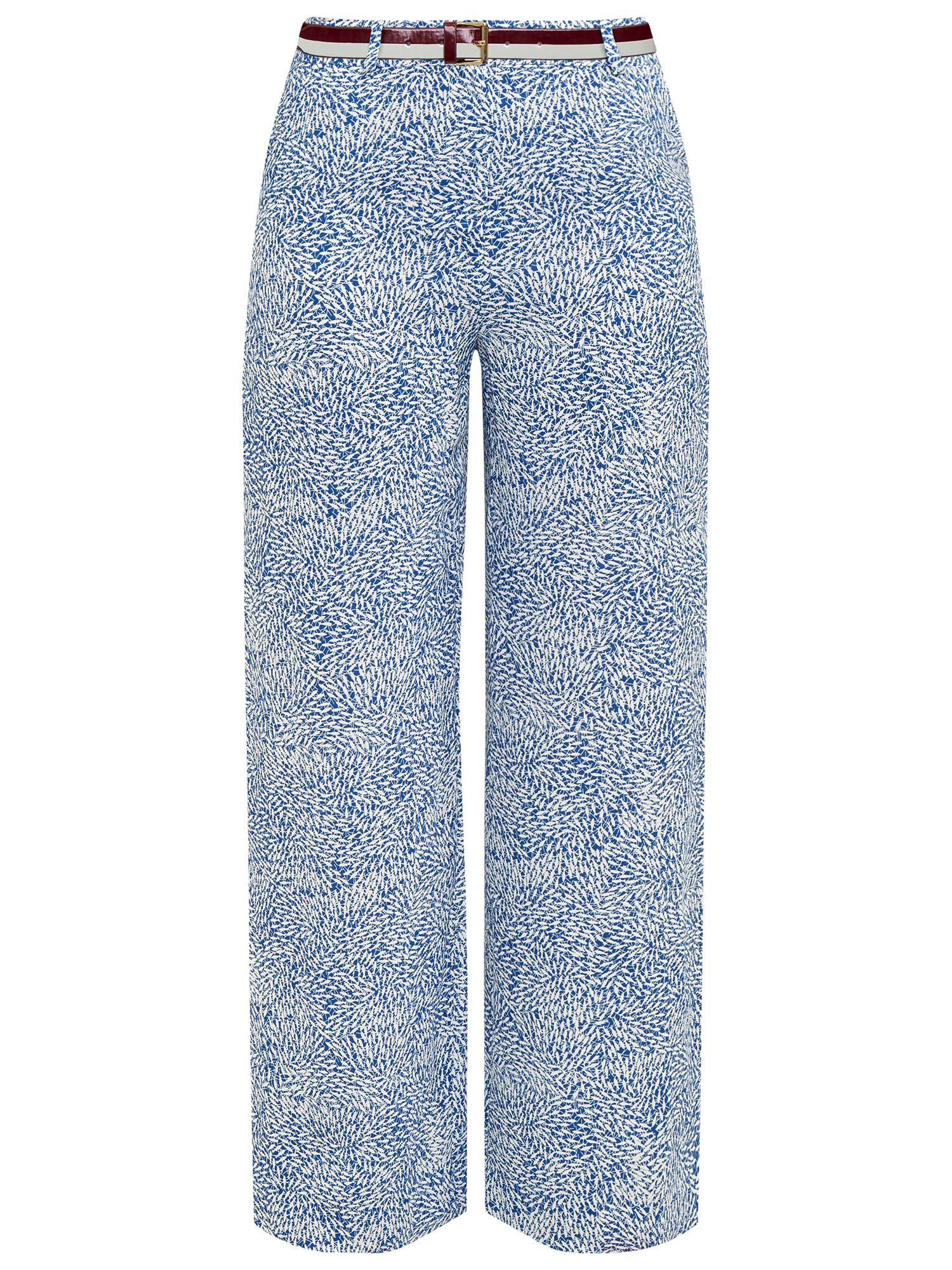 Ted Baker Colour By Numbers Coley Fish Print Wide Leg Trousers, Light Blue