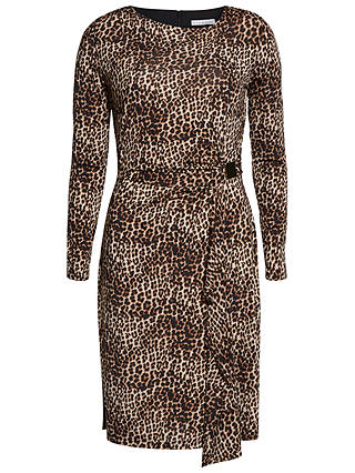 Gina Bacconi Leopard Print Slinky Dress, Beige