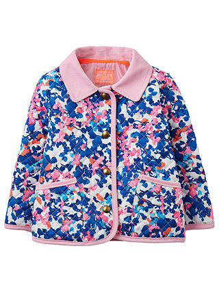 Baby Joule Mabel Quilted Jacket, Blue/Pink