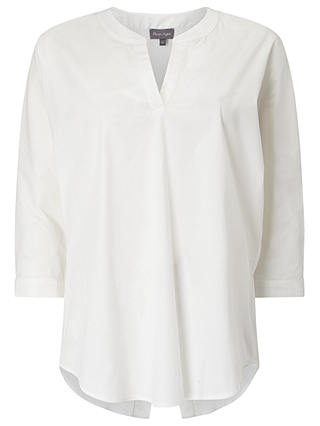 Phase Eight Sanya Split Back Poplin Shirt, White