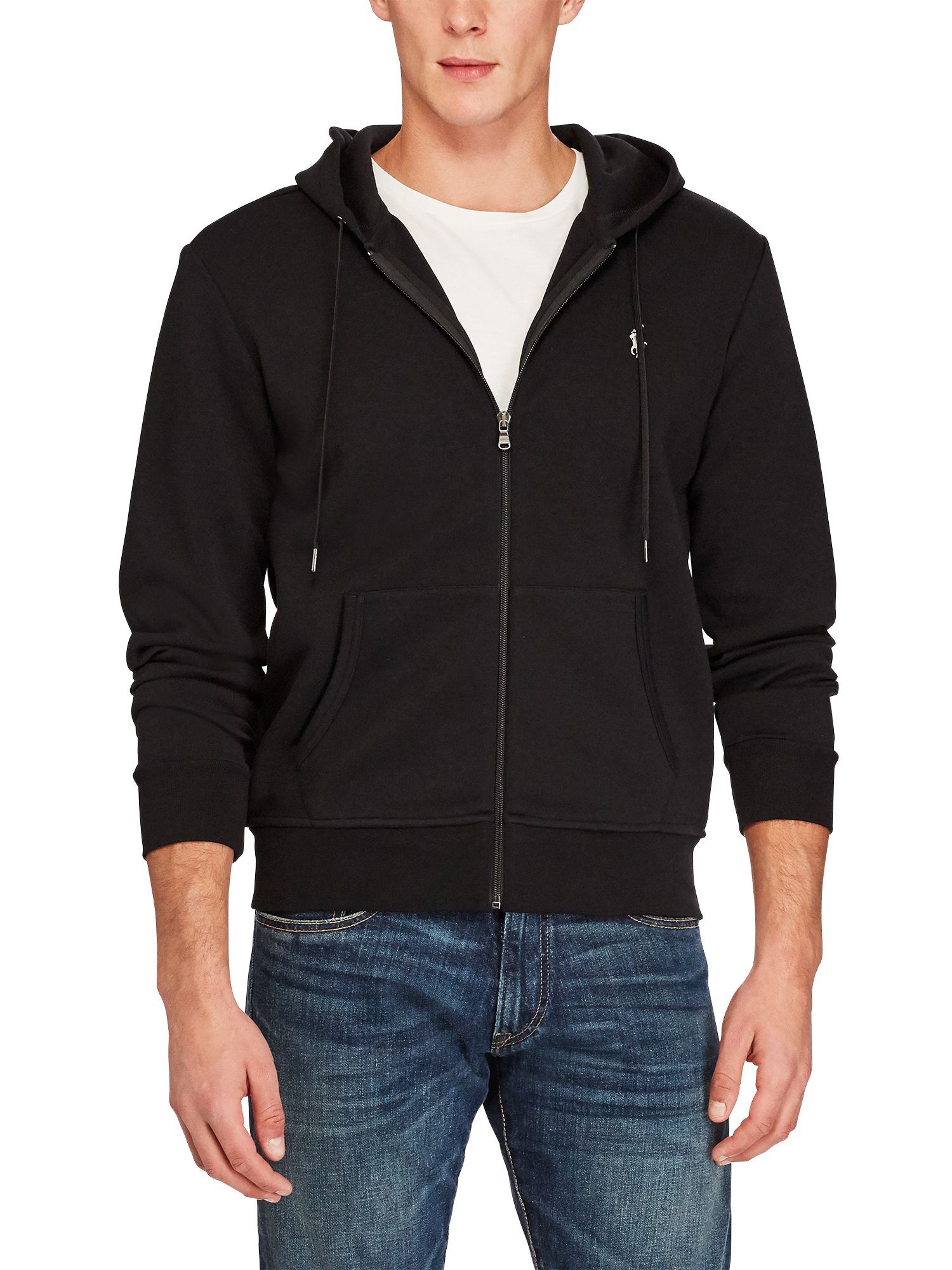 black zip up hoodie polo
