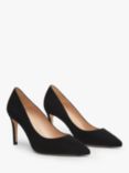 L.K.Bennett Floret Suede Pointed Toe Court Shoes, Black Suede