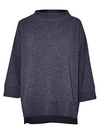 French Connection Sudan Ribbed Marl Jersey Top, Utility Blue