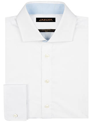 Jaeger Grosgrain Cotton Slim Fit Shirt, White