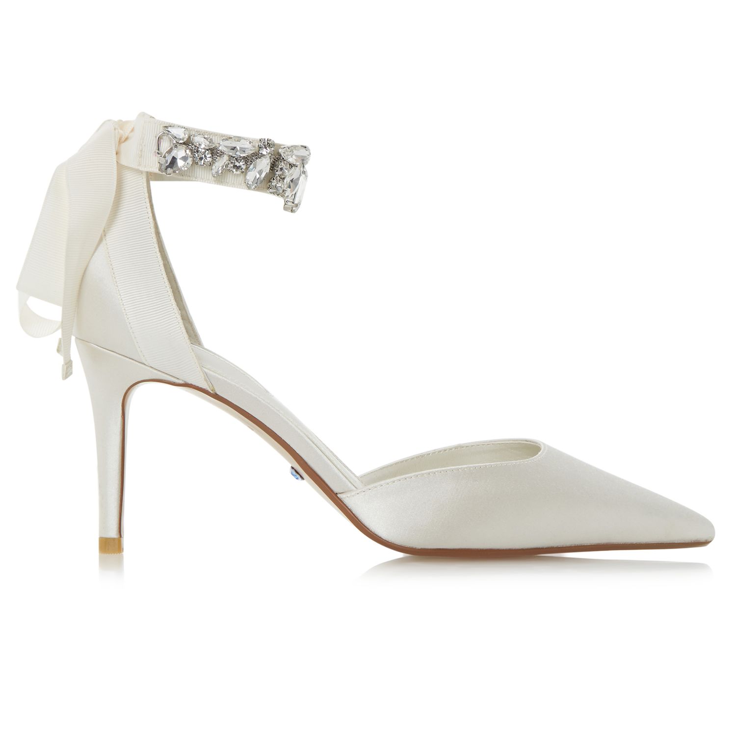 Dune Bridal Collection Diamond Embellished Pointed Toe Court Shoes, Ivory