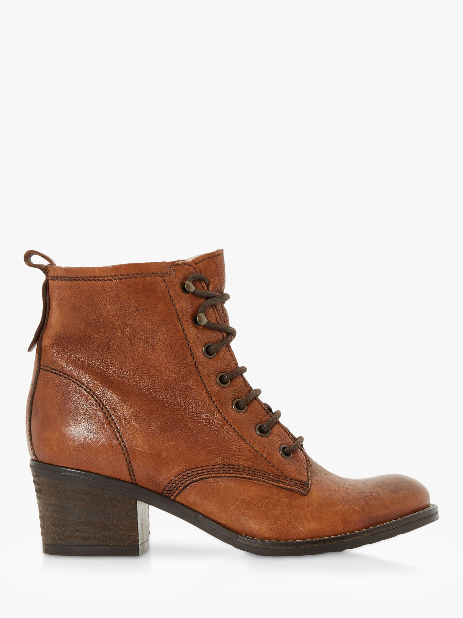 Dune Patsie D Lace Up Ankle Boots, Tan at John Lewis u0026 Partners